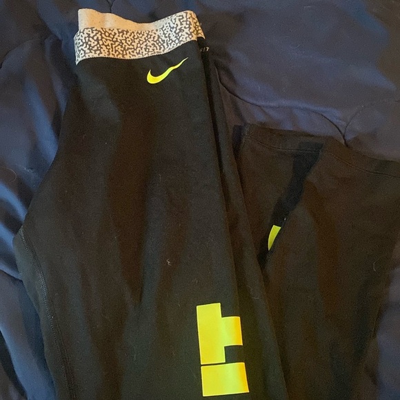 Nike Black and Yellow Athletic Pants - Picture 1 of 3